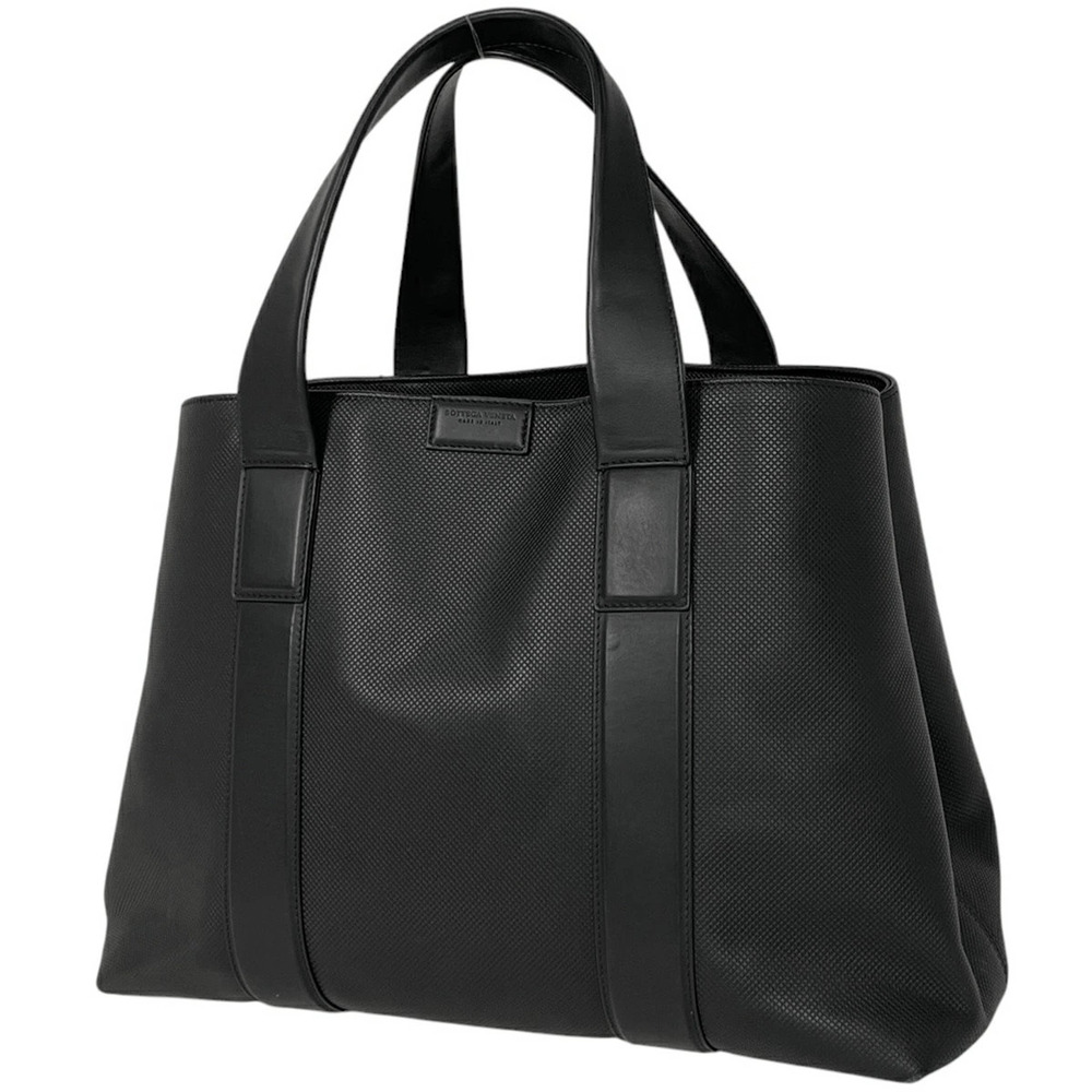 Bottega Veneta logo tote bag handbag leather black